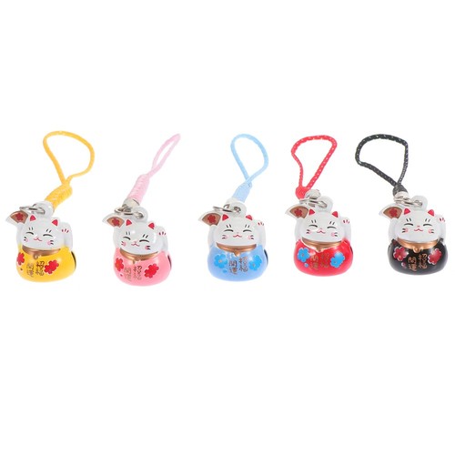 5 Pcs Fräulein Glocke Schlüsselanhänger Glückskatze Taschenanhänger - Photo 2/12