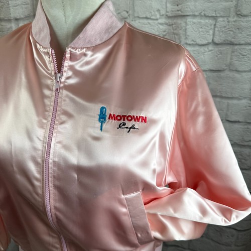Vintage Motown Cafe Las Vegas XL Pink Satin Bomber Jacket Desert Inn - Bild 2 von 10