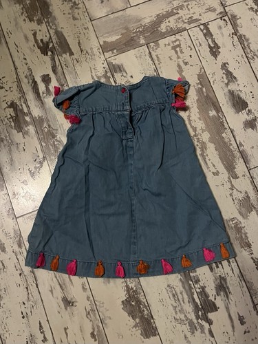Monsoon baby girls denim dress age 6-12 months - Picture 2 of 2