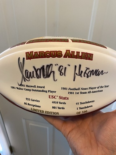 MARCUS ALLEN USC TROJANS SIGNED 81’ HEISMAN FOOTBALL Commemorative JSA COA - Picture 4 of 6