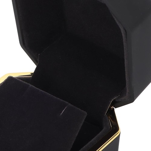 Caja de regalo de joyería con iluminación LED pendiente oreja perno vitrina para boda (negro) - Imagen 9 de 23