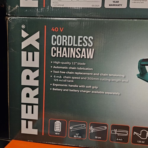 Motosierra inalámbrica Ferrex 40v 2025 máquina desnuda nunca usada - Imagen 3 de 6