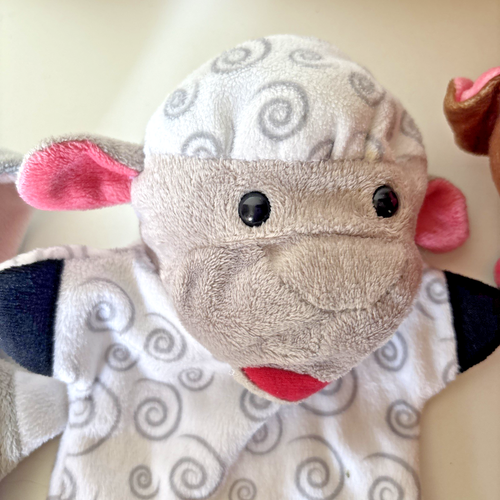 Lote de 6 marionetas de mano Melissa & Doug animales de granja y zoológico juguete de tela lavable juego - Imagen 12 de 16