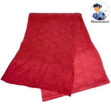Obiage, pure silk, shibori Matsuba, Karahana, dull wine red, kimono, B-0968