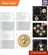 200 Coin Sleeves, 2x2 Inch Clear PVC Holders for Coin  Jewelry Storage