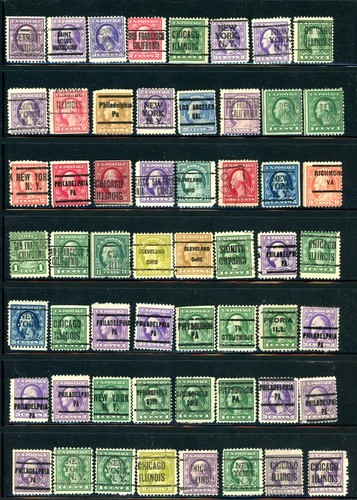 USA Auswahl von 184 gebrauchten vorgestempelten Wash/Franklin Briefmarken - CV = 64,40 $ (26-C235)