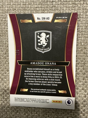 2024-25 Select FIFA EPL Soccer Amadou Onana Green Prizm Patch Jersey 1/5 🔥 - Bild 2 von 2