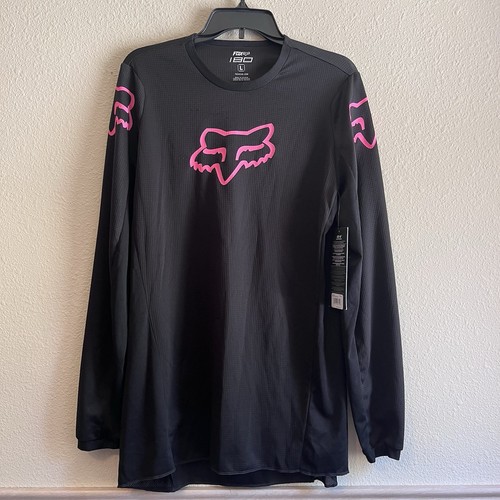 Fox Racing 180-W Women’s Jersey Black Pink Motocross MX Long Sleeve Size L NWT