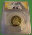 1876 CC Seated Liberty Quarter Reverse Of 1873 CC Briggs 1-A /Anacs VG-10 RARE