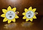 2 Studio Decor Mini 2" x 2" Yellow Sunflower/Daisy with Red Ladybug Enamel Frame