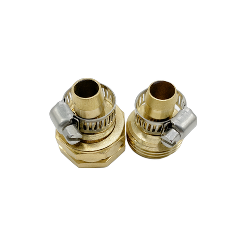 3/8" Garden Brass Mender End Repair Kit Hose Connector Male Female 2 PACK - Picture 7 of 10