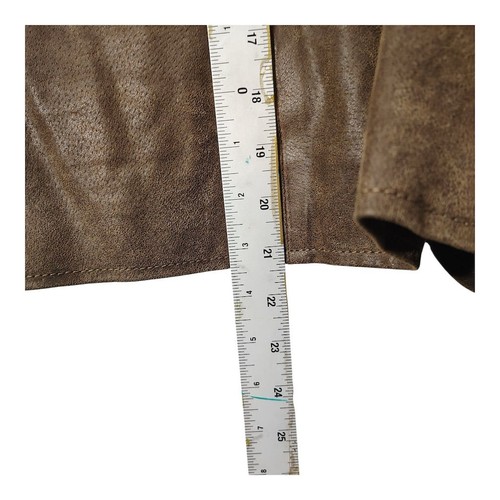 Pamela McCoy Women's Brown Leather Jacket Size S Zip Front Closure - Picture 9 of 9