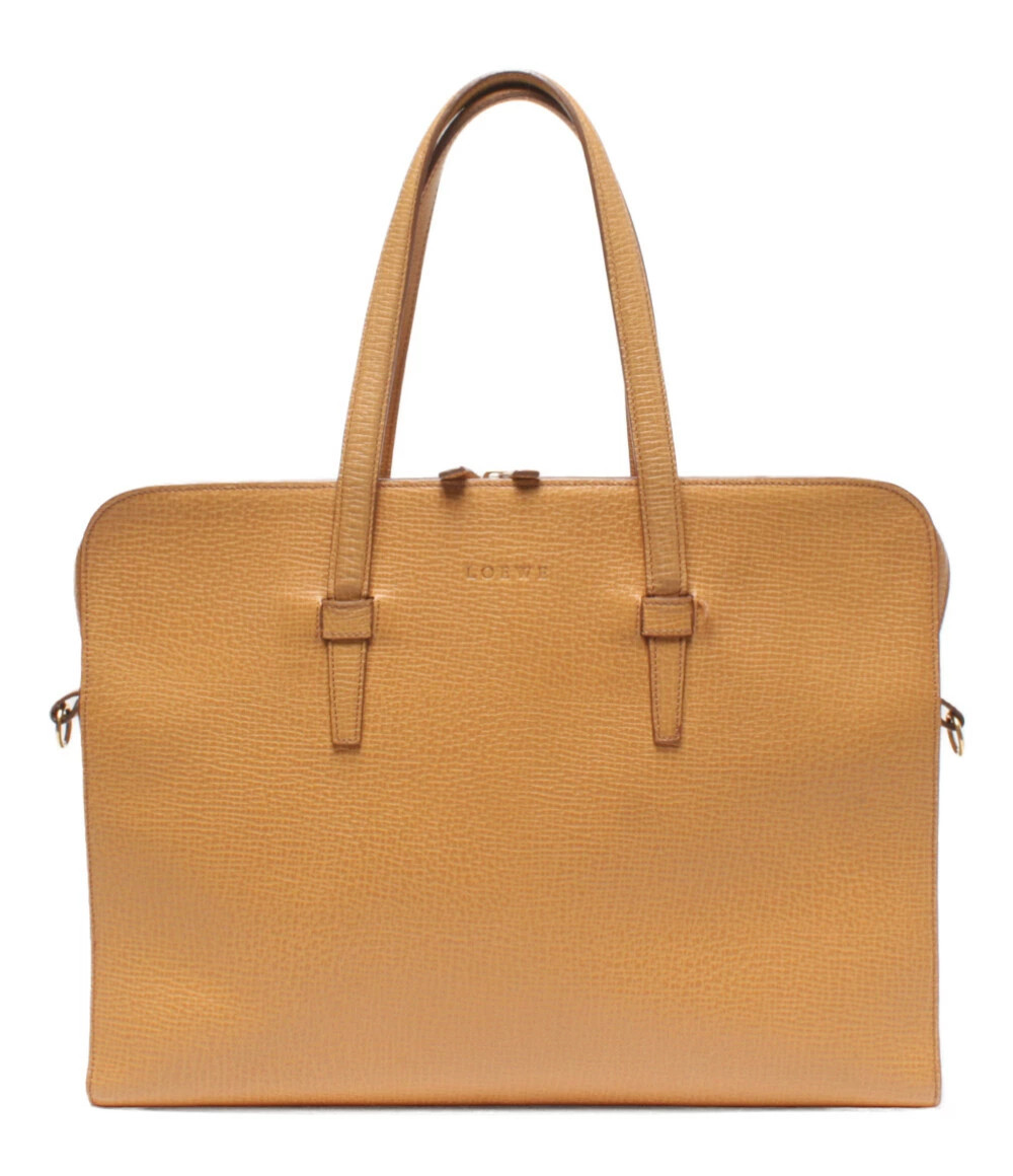 Loewe tan leather briefcase handbag calf leather Brown