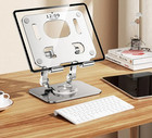 360° Rotating Tablet Stand, Adjustable Aluminum Holder for iPad Pro/Air/Mini