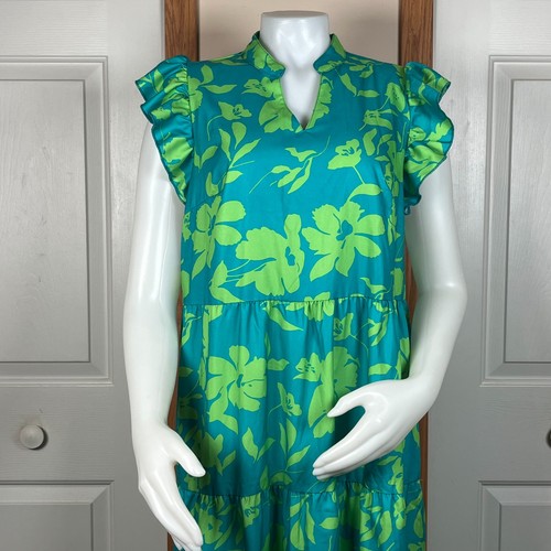 Shein Hawaiian Long  Dress Floral Size Large Resort Hawaii Sun Dress Muu Muu - Picture 3 of 8