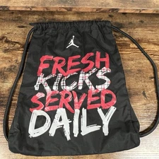 Jordan Drawstring Bag Back Pack Cloth Exterior Lined Interior Lightweight