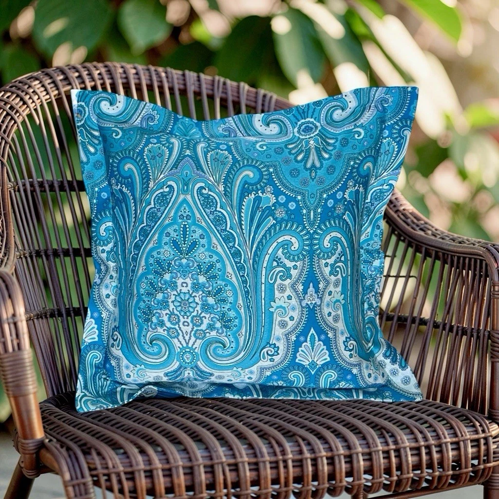 Bassetti OPLONTIS 9226995 - Federa per cuscino per biancheria da letto, 100% raso di cotone, colore blu v.9, dimensioni: 40 x 80 cm