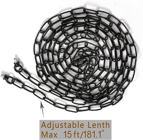 15 Fuß Schwerlast Kette für Pendelleuchte Befestigung Decke hängend schwarz - Bild 5 von 5