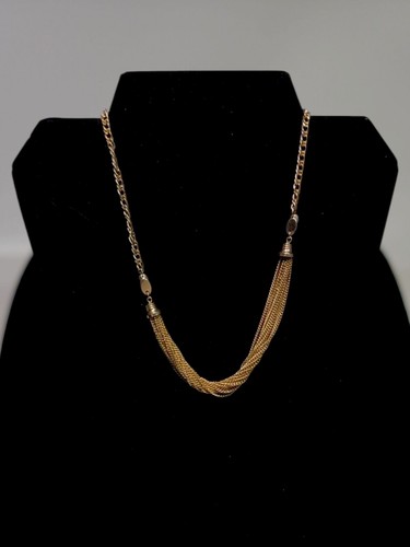 New Sarah Coventry Gold Tone Multi Strand Chain Mesh Necklace 18" - Picture 1 of 1