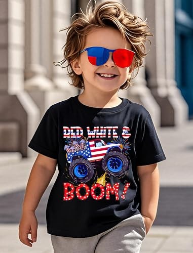 4th of July Shirts for Boys Girls Kids Patriotic T-Shirt Toddler 4-5T Black - Picture 3 of 6