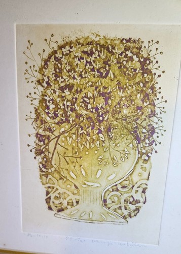 Kenji Ushiku "Flower K-10" Etching With Certificate Of Authenticity Framed Art P - Picture 2 of 6