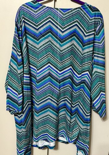 Catherines Plus Size Bluse mit glitzerndem Kragen Chevron Muster Größe 4X - hübsch - Bild 5 von 5