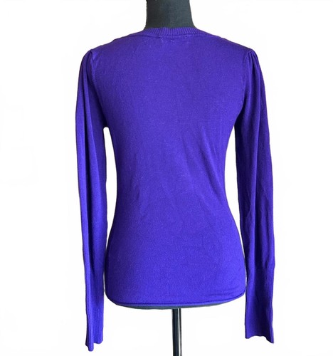 Takeout Womens Sweater Sz Large Purple Long Sleeve Fitted - Picture 3 of 6