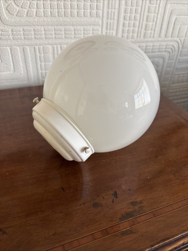 Vintage 1950s/60s White Glass Globe Round Light Shade - Picture 1 of 9