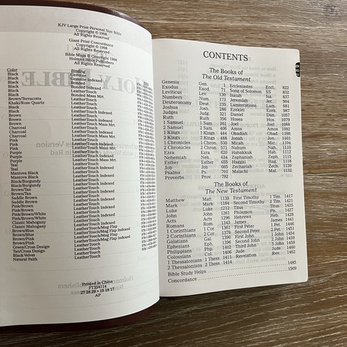 KJV Large Print Reference Bible Classic Brown Leather Touch 6"X9" Holman - Picture 12 of 14
