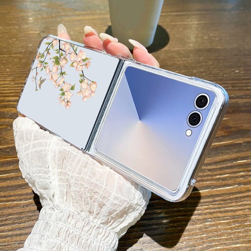 For Samsung Galaxy Z Flip7 Flip6 Flip5 4 3 Shockproof Flower Clear PC Case Cover - Picture 7 of 17