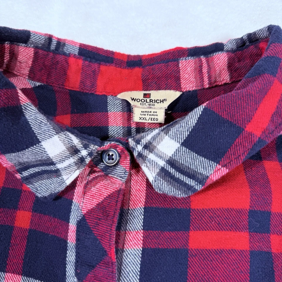 Camisa de franela a cuadros Woolrich para mujer 2XL manga larga abotonada exterior occidental Foto 2 de 4