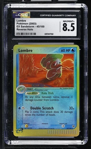 CGC 8.5 Lombre 45/100 EX Sandstorm Reverse Holo Pokemon Card