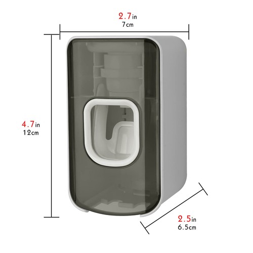 2 Slot Toothbrush Holder and Toothpaste Dispenser Wall Mounted, Automatic Too... - Picture 2 of 6