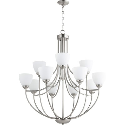 Quorum International 6059-12-65 Enclave Chandelier Satin Nickel