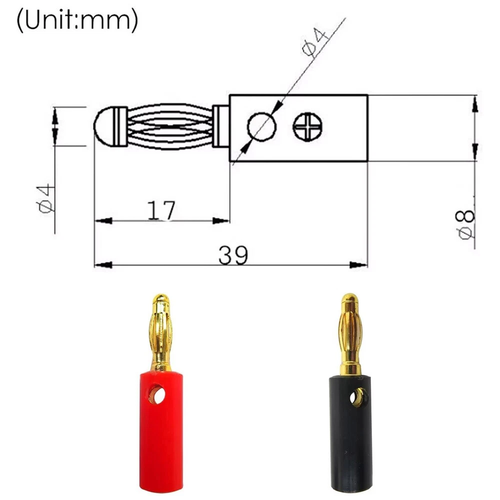 40PCS 4mm Gold Plated Banana Plugs Audio Jack Speaker Wire Cable Screw Connector - Picture 3 of 7