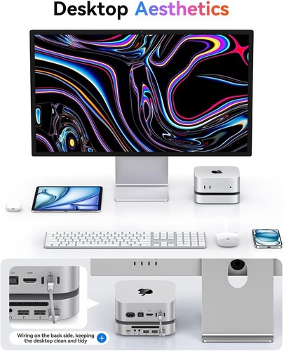 ORICO MiniLink Hub USB 40Gbps Estación de Acoplamiento Mac Mini M4 M.2 NVMe SSD 8TB M45P - Imagen 9 de 10