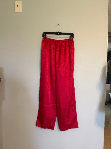 ENCHANTING WOMEN'S 3 PC PAJAMA SET.SIZE:M(10-12) RED SATIN CAMI, PANTS, ROBE NEW - Picture 8 of 8