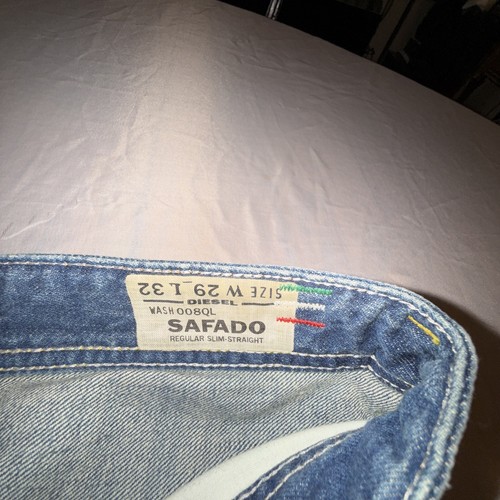 Diesel Safado Jeans Mens DNA 29x32 Regular Slim Straight Distressed Button Fly* - Picture 7 of 16