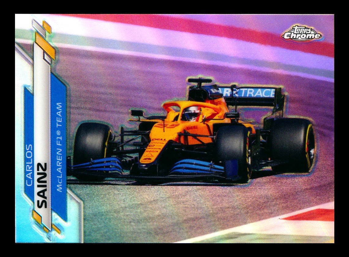 2020 TOPPS CHROME F1 FORMULA ONE #28 CARLOS SAINZ RC REFRACTOR MCLAREN ROOKIE!
