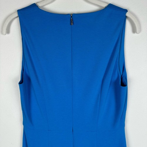 Hugo Boss Dress Womens 6 Electric Blue Sheath Square Neck Slim Fit Stretch - Picture 11 of 14