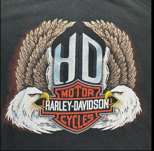 Vtg Harley Davidson Shirt Mens 2XL Black Twin Eagle Charlotte Single Stitch FBO - Picture 2 of 17