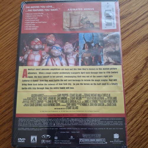 2002 Teenage Mutant Ninja Turtles 3 Dvd Sealed - Picture 2 of 3