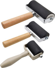 3 Pack Rubber Brayer Roller 1.4 2.4 4 Inch Hard Rollers for Ink Craft Print