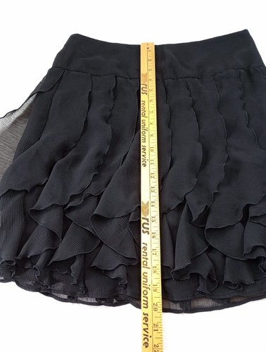 Cato Black Ruffle Skirt Size 8 Side Zip Knee Length Date Night Party Wear - Picture 13 of 13