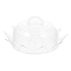 1 Set of Covered Cake Holder Clear Design Dessert Tray Household Bread Fruit