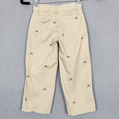 GYMBOREE Pants Boys 4T Khaki Golf Embroidered Chino Straight Adjustable Waist - Picture 2 of 9