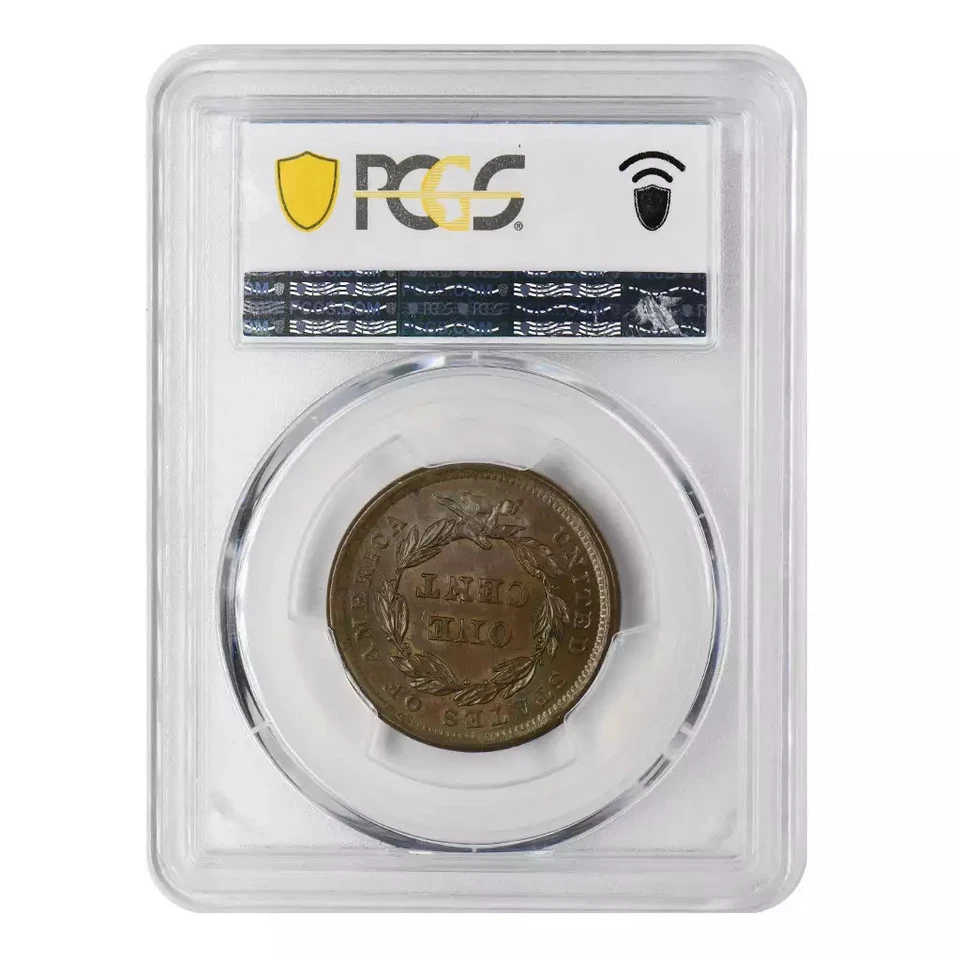 1840 Braided Hair Large Cent PCGS MS62 BN Large Date CAC - Image 4 of 4