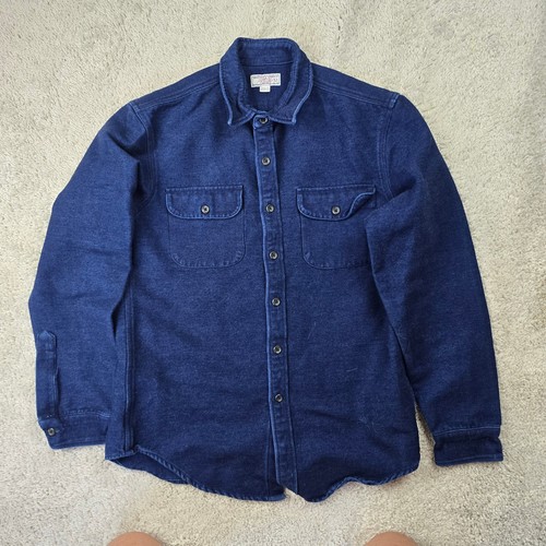 J Crew Wallace Barnes Hemd Herren Größe Medium blau sämisch Flanell Arbeitskleidung USA