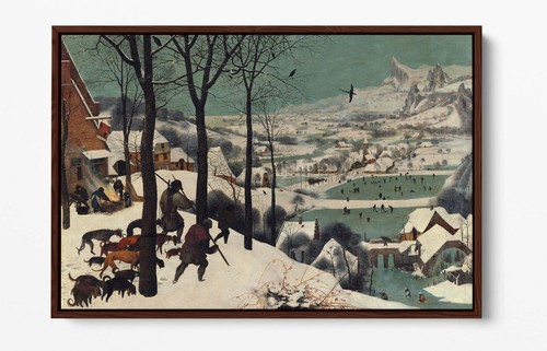 HUNTERS IN THE SNOW, PIETER BRUEGEL- FLOAT EFFECT FRAMED CANVAS ART PRINT - Picture 6 of 12