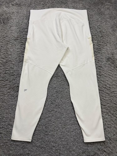 Fabletics Leggings Damen 2X Powerhold Ivory High Rise Pull On Ankle Crop Hose